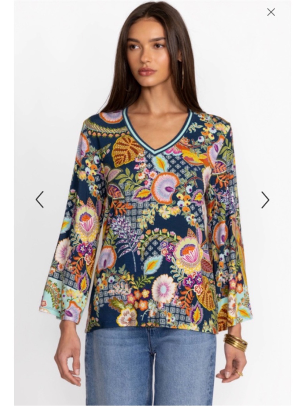 NWT Johnny Was V-neck Kimono Sleeve Tee